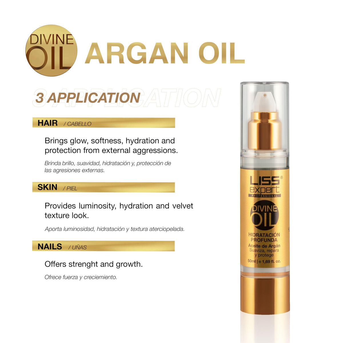 Liss Expert Stem Cells Gold Edition Professional Hair Smoothing Treatment, with Argan Oil, Collagen & Hyaluronic Acid, Shoulder Length, 8.45 fl oz
