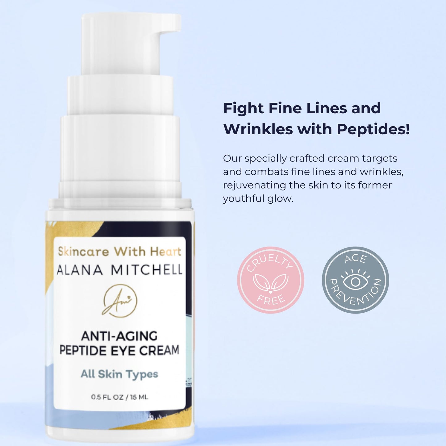 Anti-Aging Peptide Under Eye Cream - Peptide Eye Cream for Hydrated & Firm Skin - Under Eye Cream for Dark Circles and Puffiness - Anti Aging Eye Beauty & Personal Care Alana Mitchell