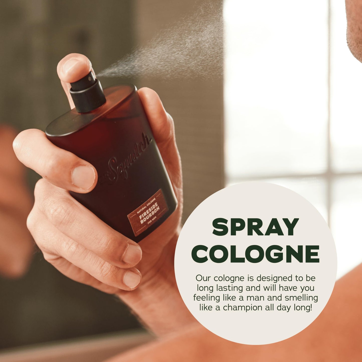 Dr. Squatch Natural Cologne for Men - Scent-Lock Technology and Sustainably-Sourced Ingredients - Fireside Bourbon Cologne (1.7 fl oz) Beauty & Personal Care Dr. Squatch