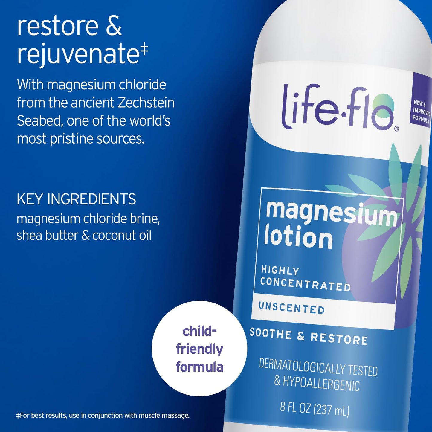 LIFE-FLO Unscented Magnesium Lotion - Highly Concentrated Magnesium Lotion for Kids and Adults - Soothes Overworked Muscles, Joints When Massaged into Beauty & Personal Care LIFE-FLO