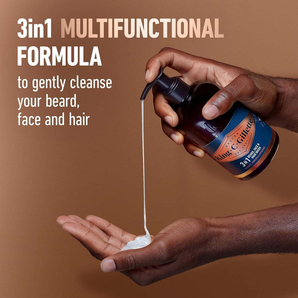 King C. Gillette Beard Wash, Mens Face Wash, 11 oz, Infused with Argan Oil and Avocado Oil to Cleanse Hair and Skin Beauty & Personal Care King C. Gillette