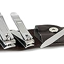 Nail Clippers by Zizzili Basics - 3 Piece Nail Clipper Set - Stainless Steel Fingernail & Toenail Clippers with Nail File and Brown Travel Case - Best Beauty & Personal Care Zizzili Basics