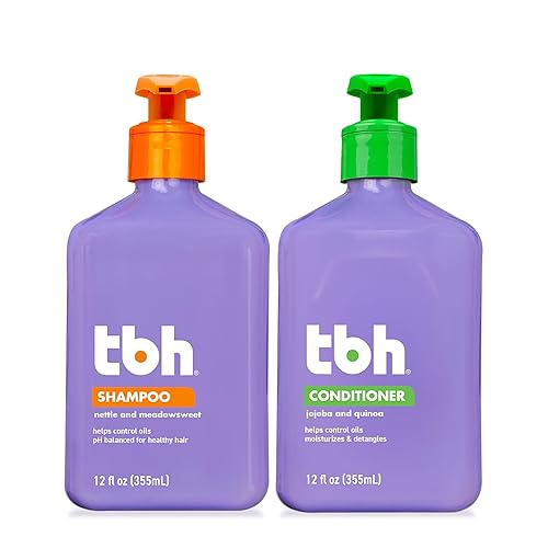 TBH Kids & Teen Shampoo and Conditioner Set - Sulfate & Paraben Free, Lightweight & Hydrating Hair Care for All Hair Types - 2-Pack, 12 oz Each Beauty & Personal Care TBH