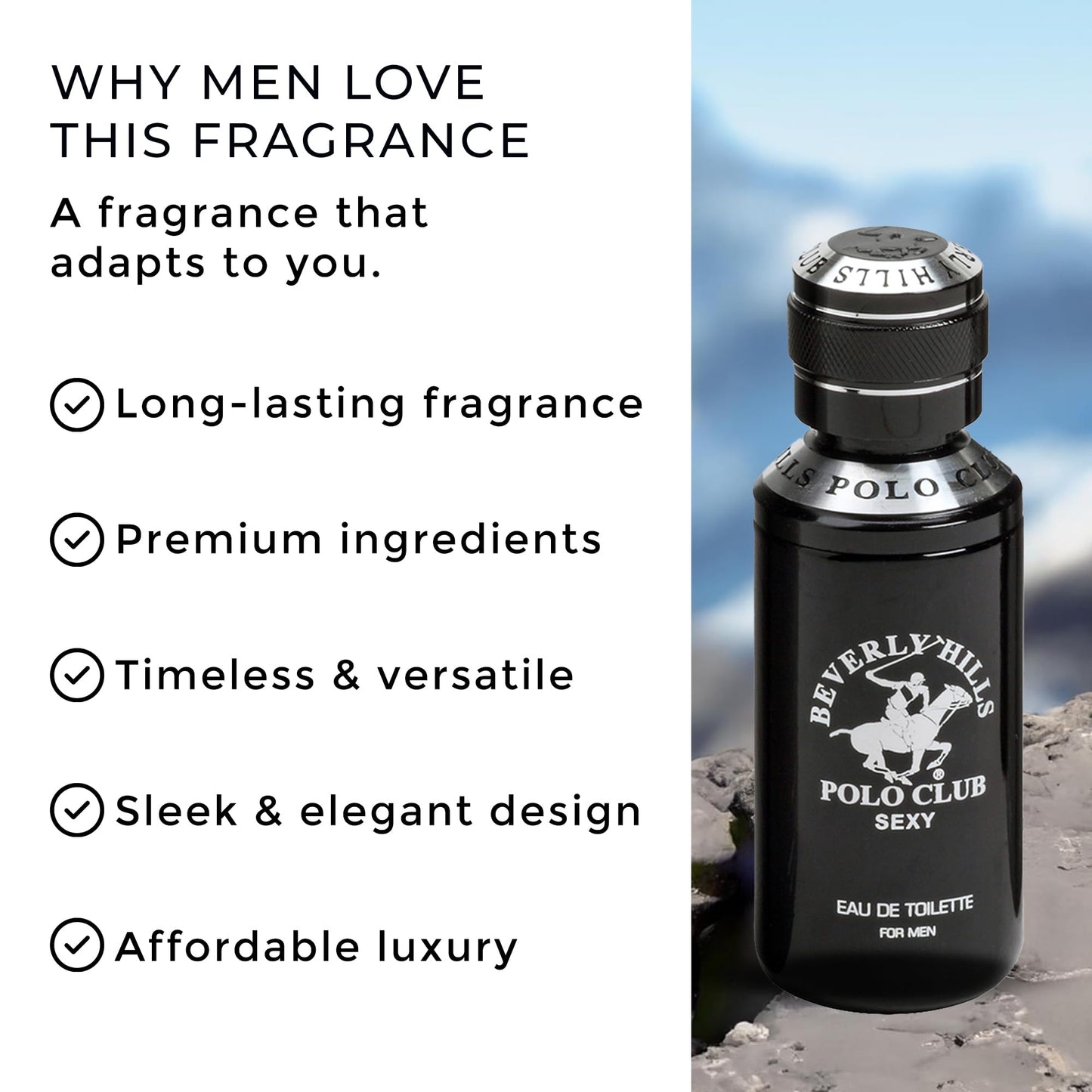 Beverly Hills Polo Club SEXY Eau de Toilette for Men, Oriental Woody Cologne, Fresh Masculine Long-Lasting Fragrance, 3.4 oz Beauty & Personal Care Beverly Hills Polo Club