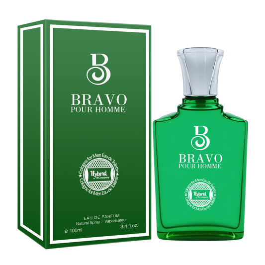Hybrid & Company Bravo Pour Homme For Men Eau De Parfum Vaporisateur Natural Spray 3.4 Fl Oz Beauty & Personal Care Hybrid & Company