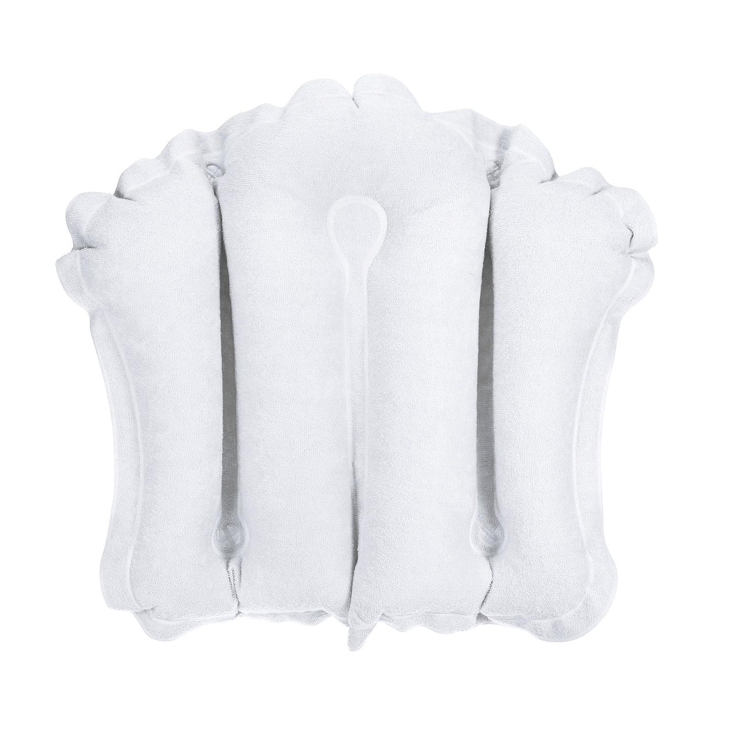 PATIKIL Inflatable Bath Pillow with Suction Cups, Terry Cloth Covered Shell Shape Bath Pillow Neck Support for Bathtub Hot Tub, White Beauty and Personal Care PATIKIL