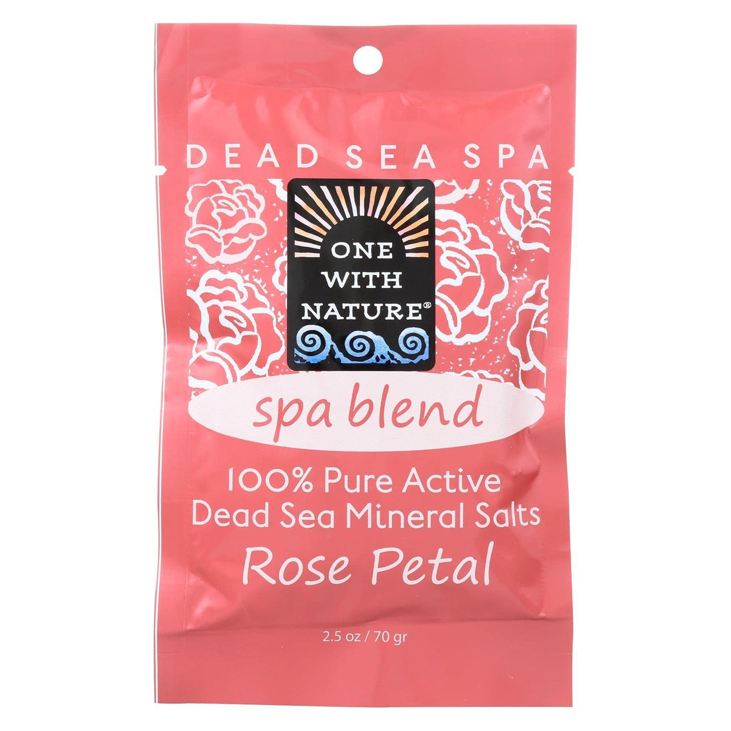 One/N Bath Salt Rose Size 2.5z One With Nature Dead Sea Spa Blend Rose Petal Bath Salts 2.5z Beauty and Personal Care One With Nature