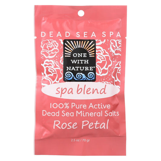 One/N Bath Salt Rose Size 2.5z One With Nature Dead Sea Spa Blend Rose Petal Bath Salts 2.5z Beauty and Personal Care One With Nature