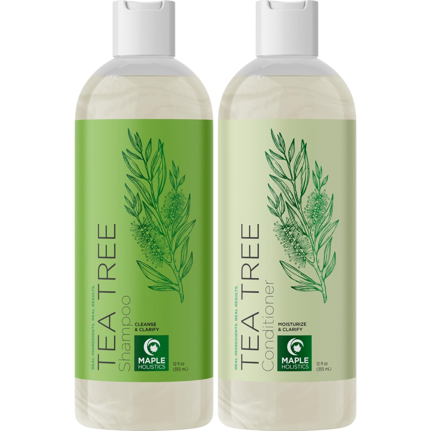 Tea Tree Shampoo and Conditioner Set - Sulfate Free Clarifying Shampoo and Conditioner for Oily Hair & Scalp Care with Cleansing Tea Tree Oil Beauty & Personal Care Maple Holistics
