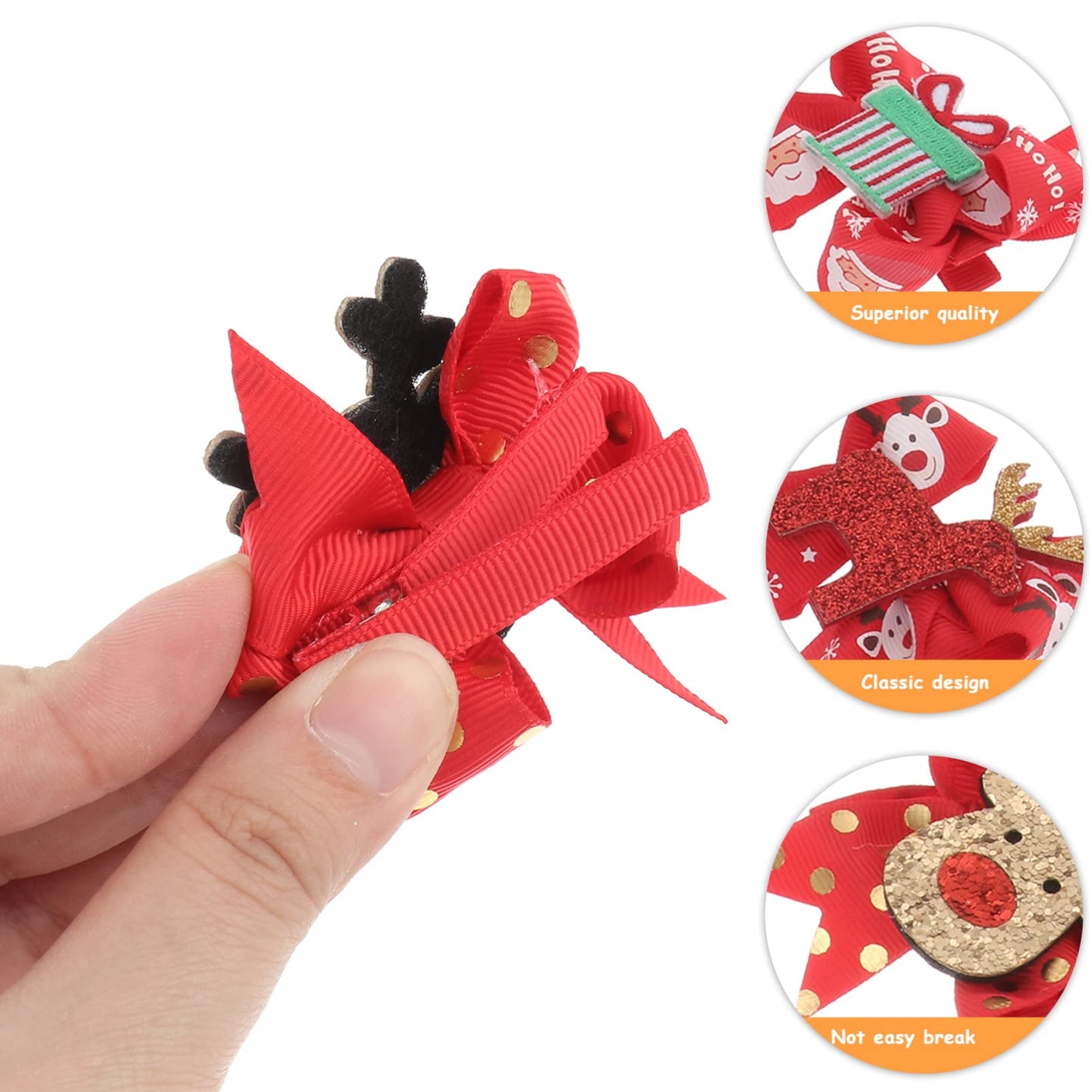 Lurrose 6pcs Christmas Hair Cute Bowknot Hair Clips Xmas Hair Ornaments Party Hair Pin Beauty & Personal Care Lurrose