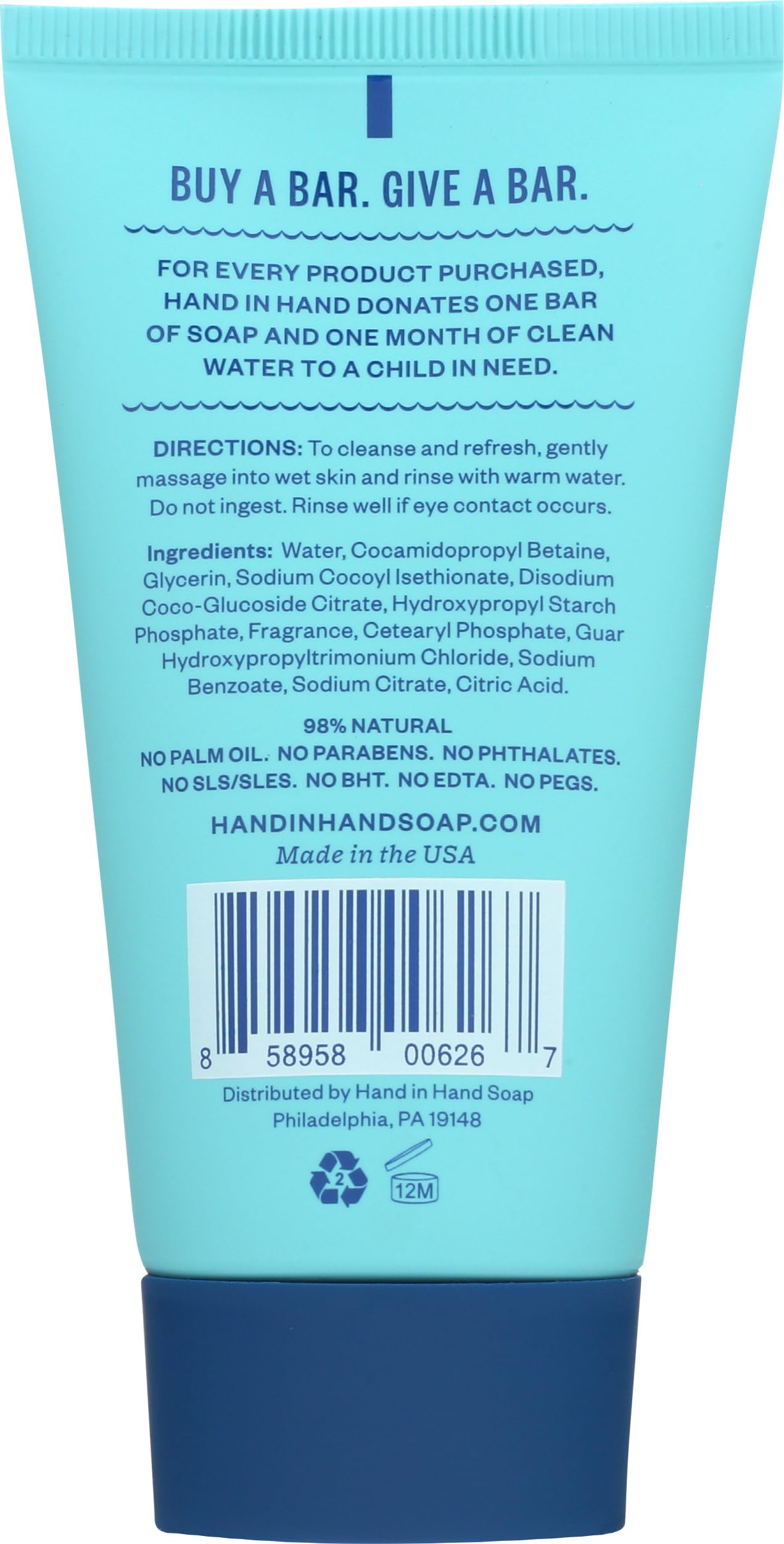 Hand In Hand, Body Wash Mini Sea Salt Sweet Mint Eucalyptus, 2 Fl Oz Beauty & Personal Care Hand in Hand