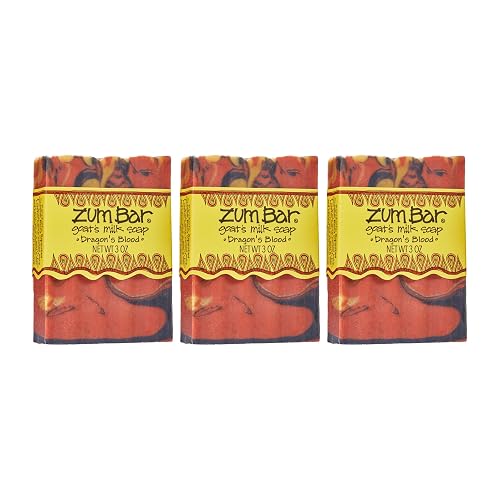 Zum Indigo Wild Goat's Milk Soap Bar - Bar Soap for Hands & Body Made with Essential Oils - 3 oz - Dragon's Blood (3 Pack) Beauty & Personal Care Zum