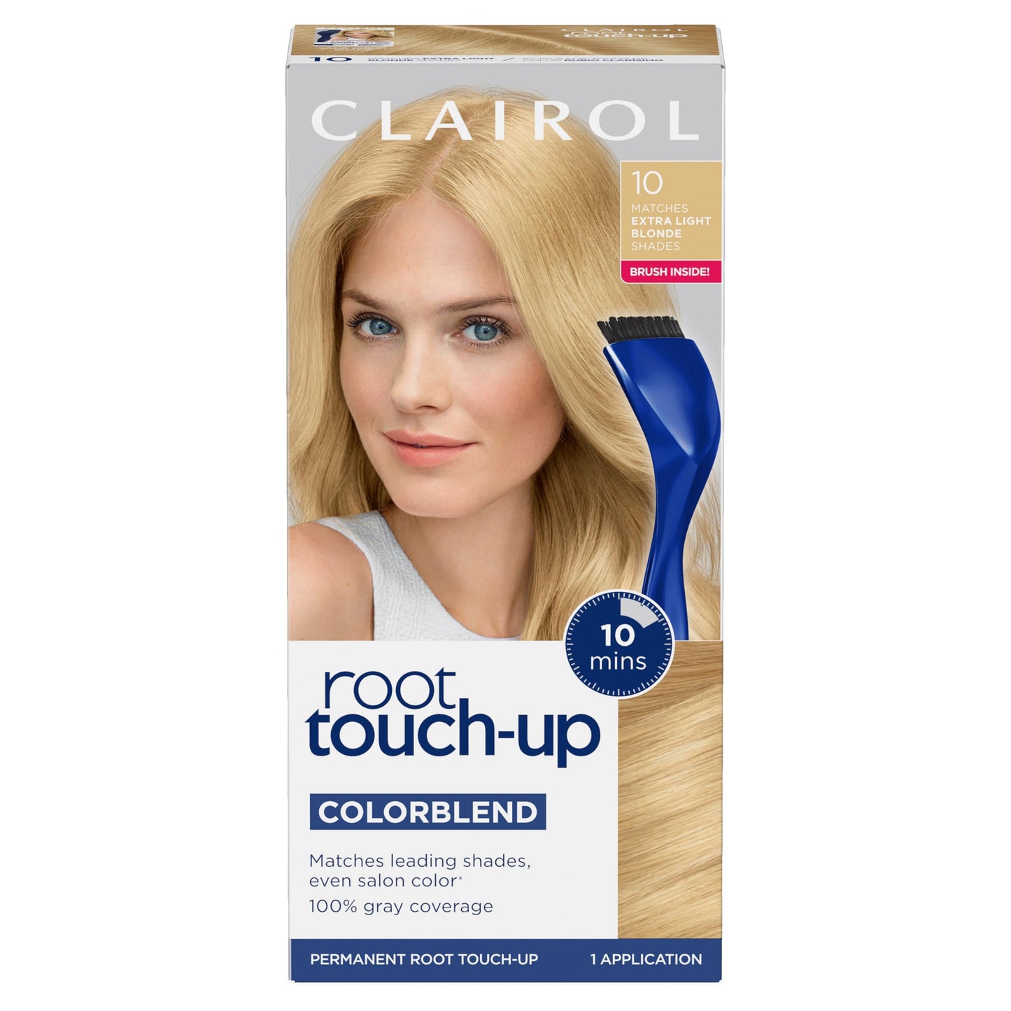 Clairol Root Touch-Up by Nice'n Easy Permanent Hair Dye, 10 Extra Light Blonde Hair Color | 100% Gray Coverage | Easy Brush Application | Matches Beauty & Personal Care Clairol