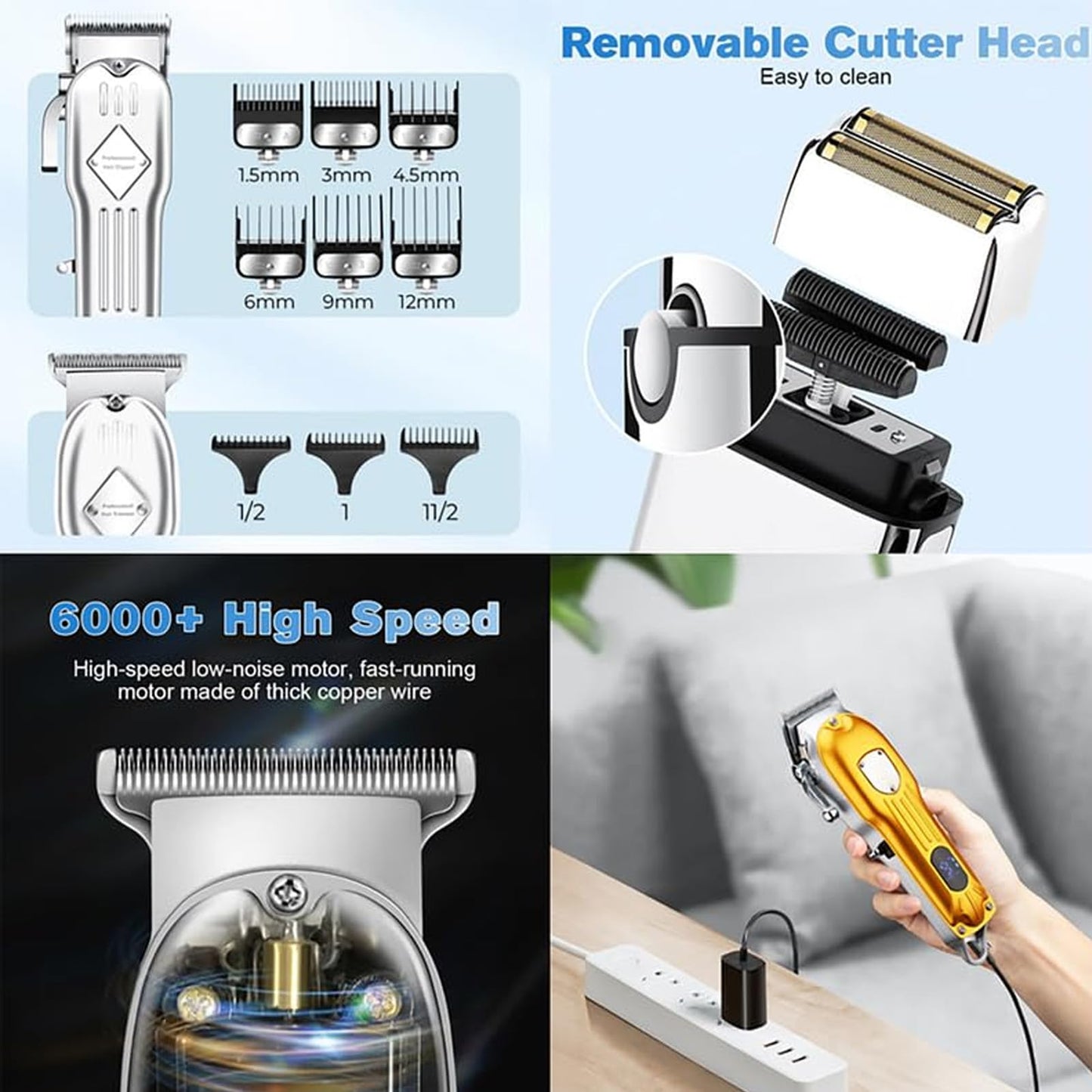 New LCD Digital Hairdresser, Hair Trimmer, Professional Clippers for Men, Cordless Barber Kit for Household(Black) Beauty and Personal Care QDKVTNDJZ