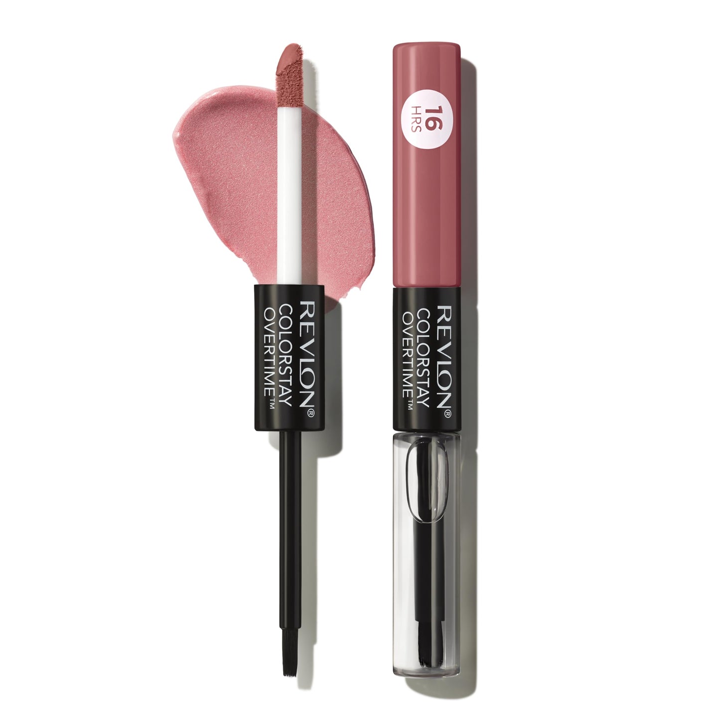 Revlon Liquid Lipstick with Clear Lip Gloss, ColorStay Overtime Lipcolor, Dual Ended with Vitamin E, 350 Bare Maximum, 0.07 Fl Oz Beauty & Personal Care REVLON