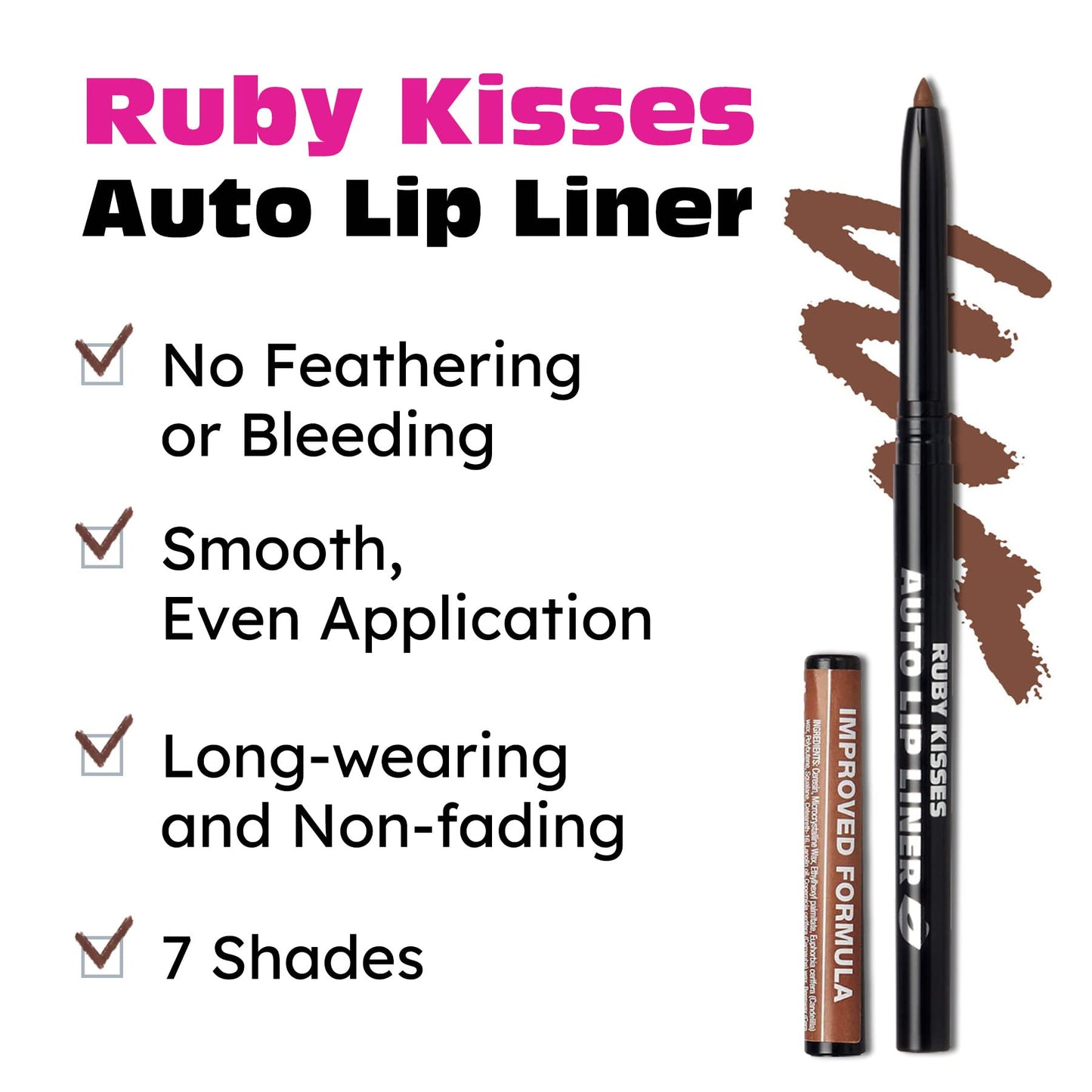 Ruby Kisses Auto Lip Liner, Expresso Beauty & Personal Care Ruby Kisses