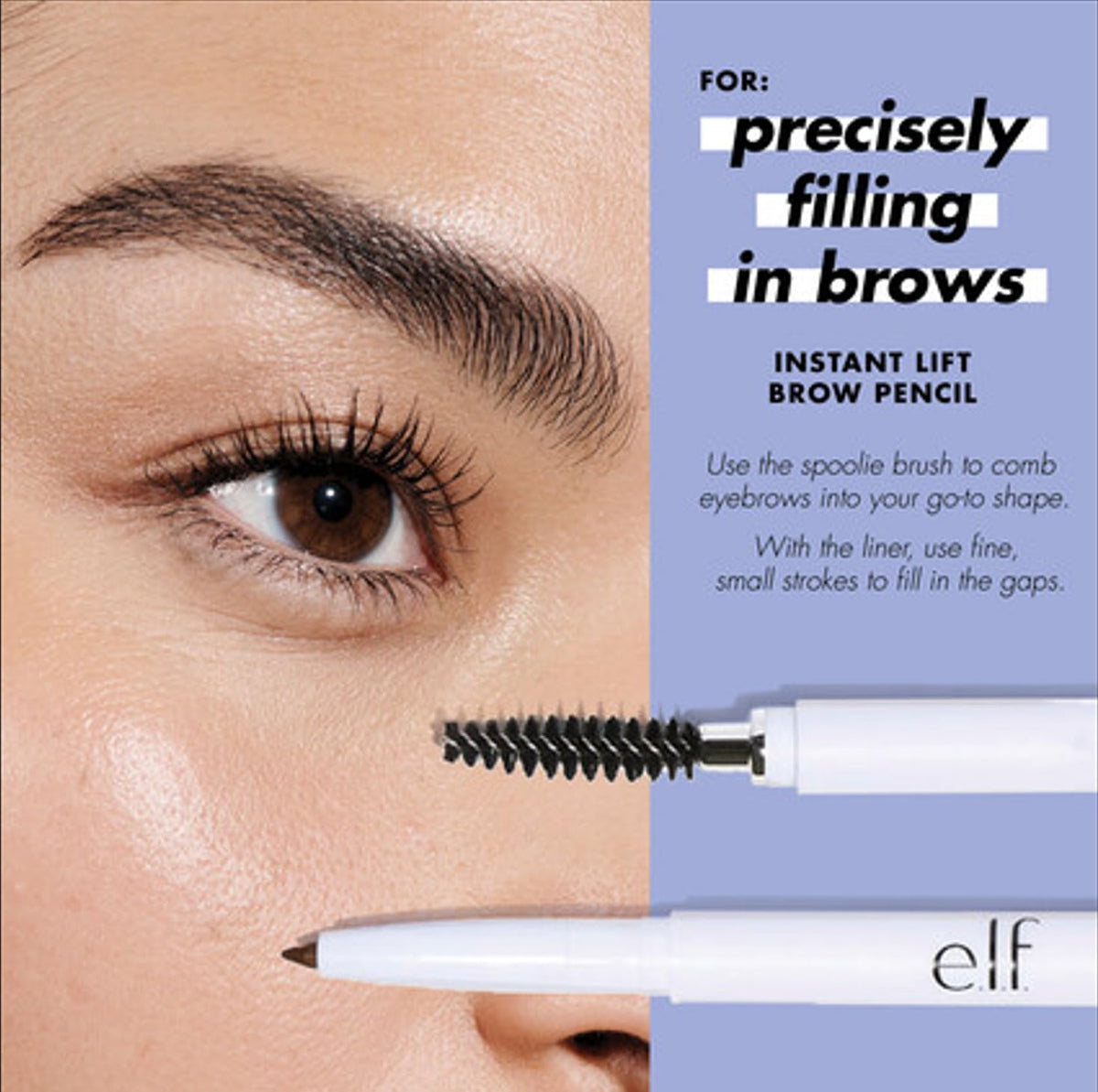 e.l.f. Instant Lift Brow Pencil, Dual-Sided, Precise, Fine Tip, Shapes, Defines, Fills Brows, Contours, Combs, Tames, 0.006 Oz, Deep Brown, 1 Count Beauty & Personal Care e.l.f.