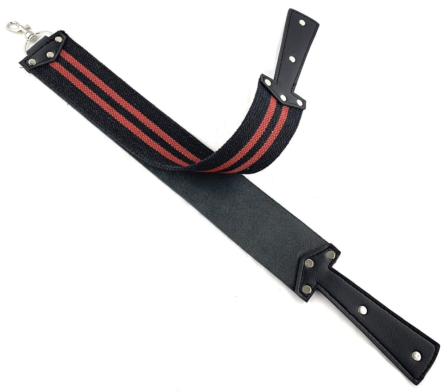 G.B.S Leather Strop, Barber's Razor Strop, Dual Straps with Swivel Clip, Black with Red Strip Beauty and Personal Care G.B.S