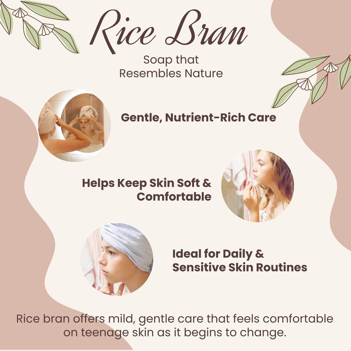 CDH7DAYS Rice Bran Soap Bar for Teens, EWG Verified & Vegan, Low pH 5.5-6.0, Korean Handmade Natural Body Soap, Unscented, Plant-Based Gentle Beauty & Personal Care CDH7DAYS Soap that Resembles Nature