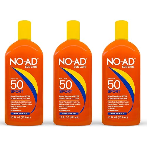 NO-AD Sport Sunscreen Lotion SPF 50 -- 16 fl oz (Pack of 3) Beauty & Personal Care NO-AD