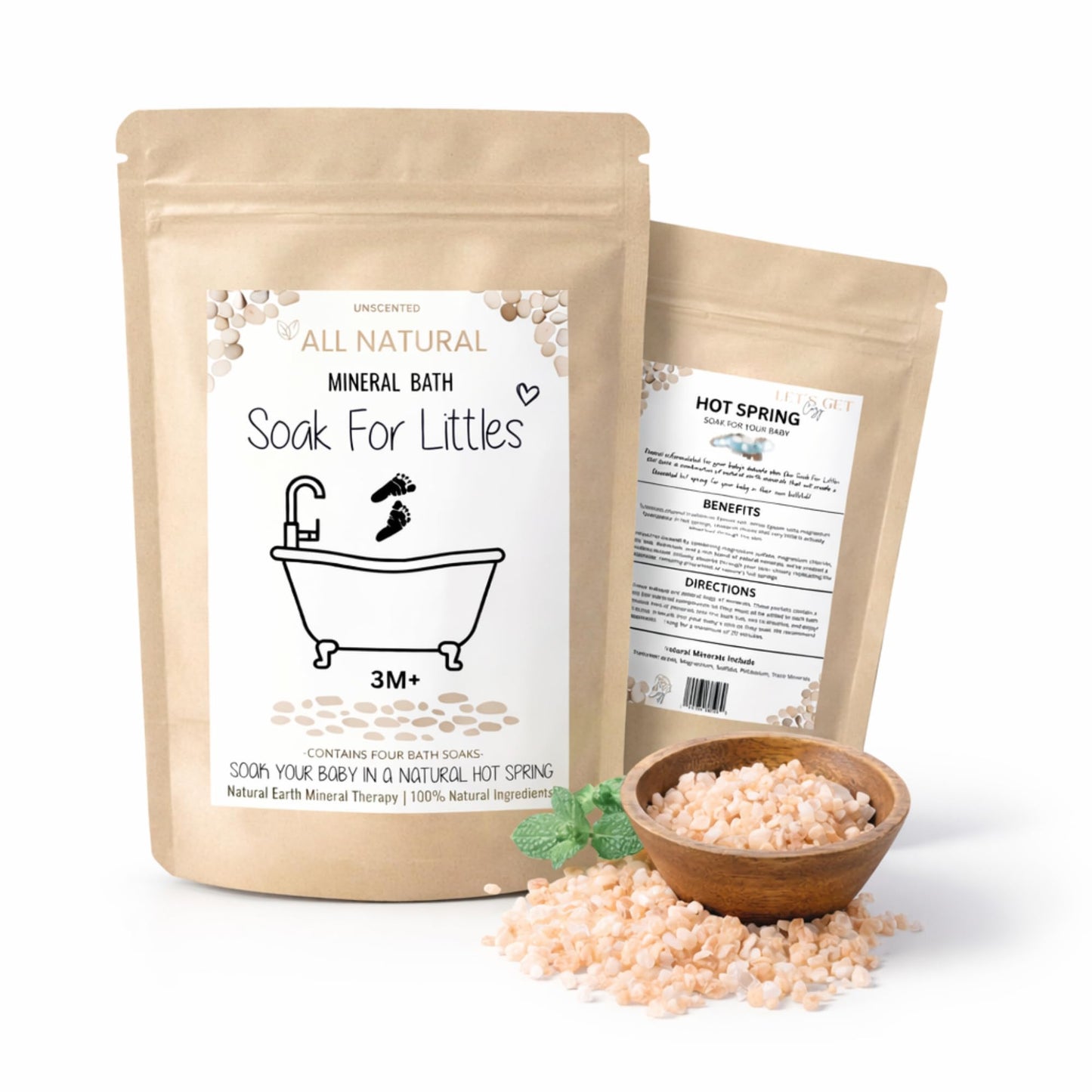 Soak for Littles: Mineral Bath Soak, 100% Organic Natural Earth Minerals,(Age 3m Plus) Better Than Oatmeal Bath Baby, Epsom, Oatmeal, or Kids Salts Beauty and Personal Care Let's Get Cozy