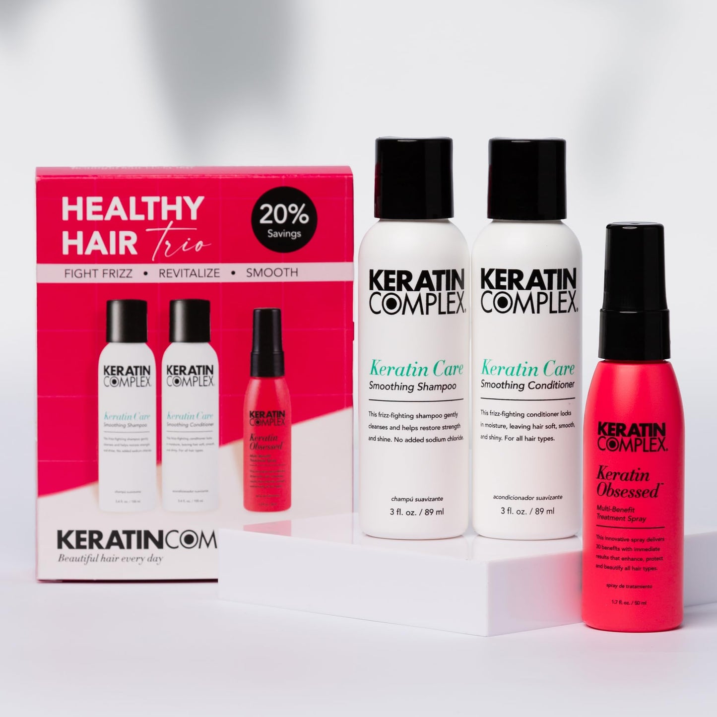 Keratin Complex - Healthy Hair Trio - Keratin Care Shampoo & Conditioner, 3.4 fl oz & Keratin Obsessed Multi-Benefit Treatment Spray, 1.7 fl oz Beauty & Personal Care Keratin Complex