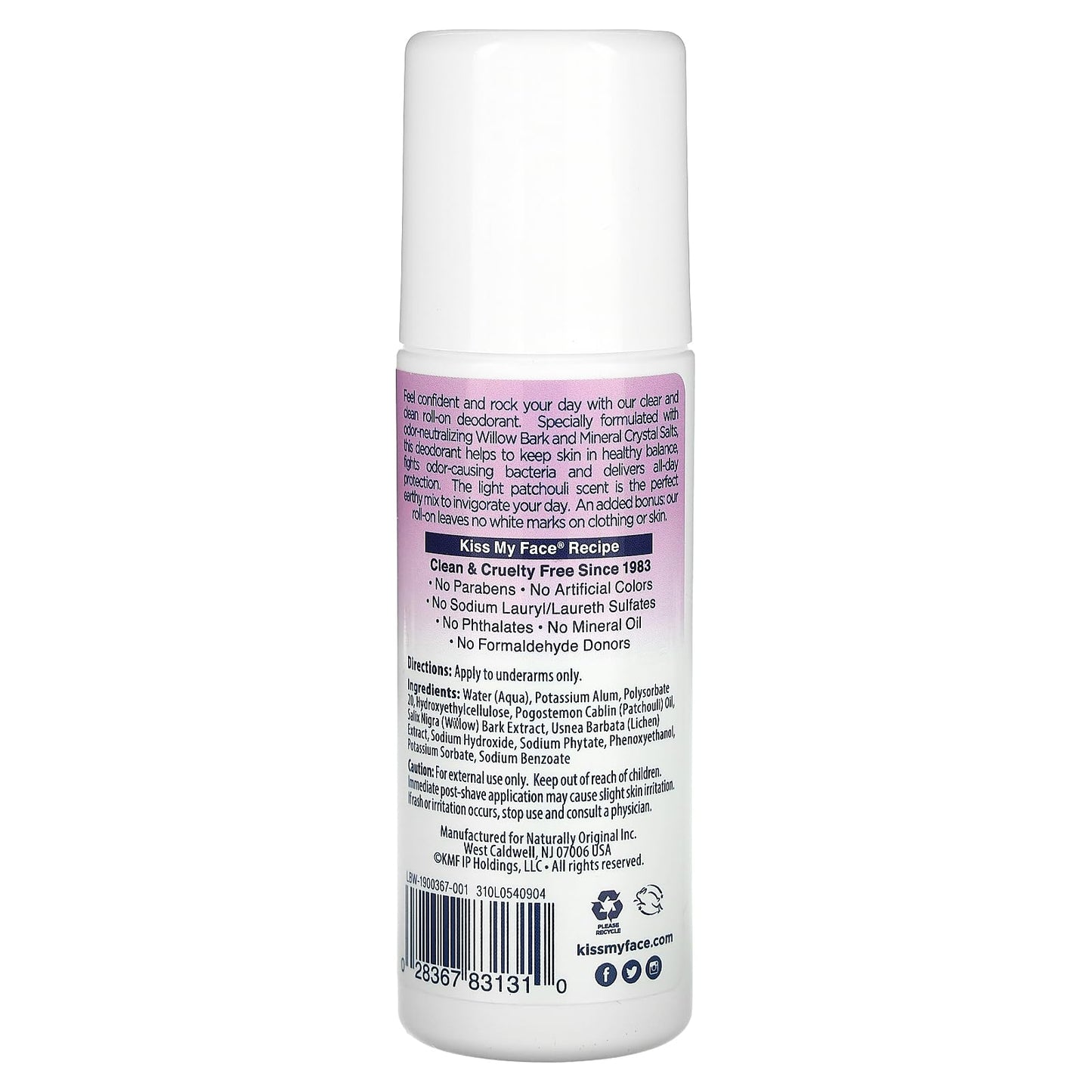 Kiss My Face Paraben Free Liquid Rock Roll-On Deodorant, Patchouli - 3 oz - 2 pk Beauty and Personal Care Kiss My Face