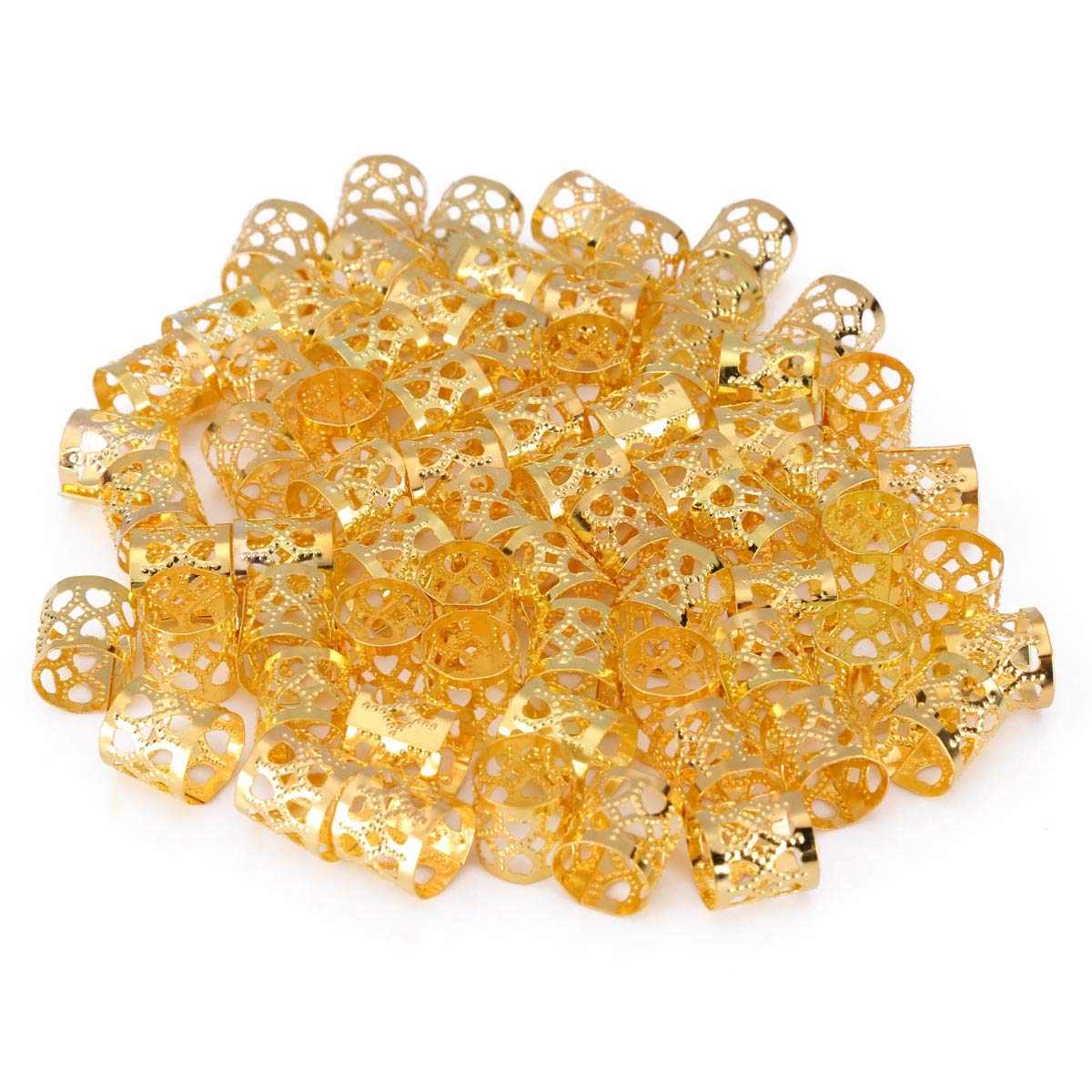 Tbestmax 200 pcs Dreadlocks Beads Hair Braid Rings Clips Dread Locks Hair Braiding Metal Cuffs Decoration/Accessories Jewelry, Silver and Gold Beauty & Personal Care Tbestmax