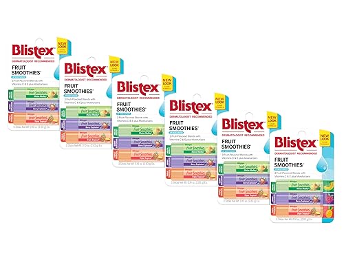 Blistex Fruit Smoothies Lip Moisturizers 3 Sticks 0.10 oz each Pack of 6 Beauty & Personal Care Blistex