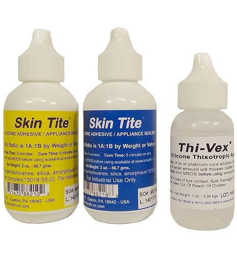 Smooth-On Skin Tite 4 Oz and Thivex 1 Oz Kit - Platinum Silicone Adhesive and Prosthetic Appliance Builder - Special Effects Beauty & Personal Care Smooth-On