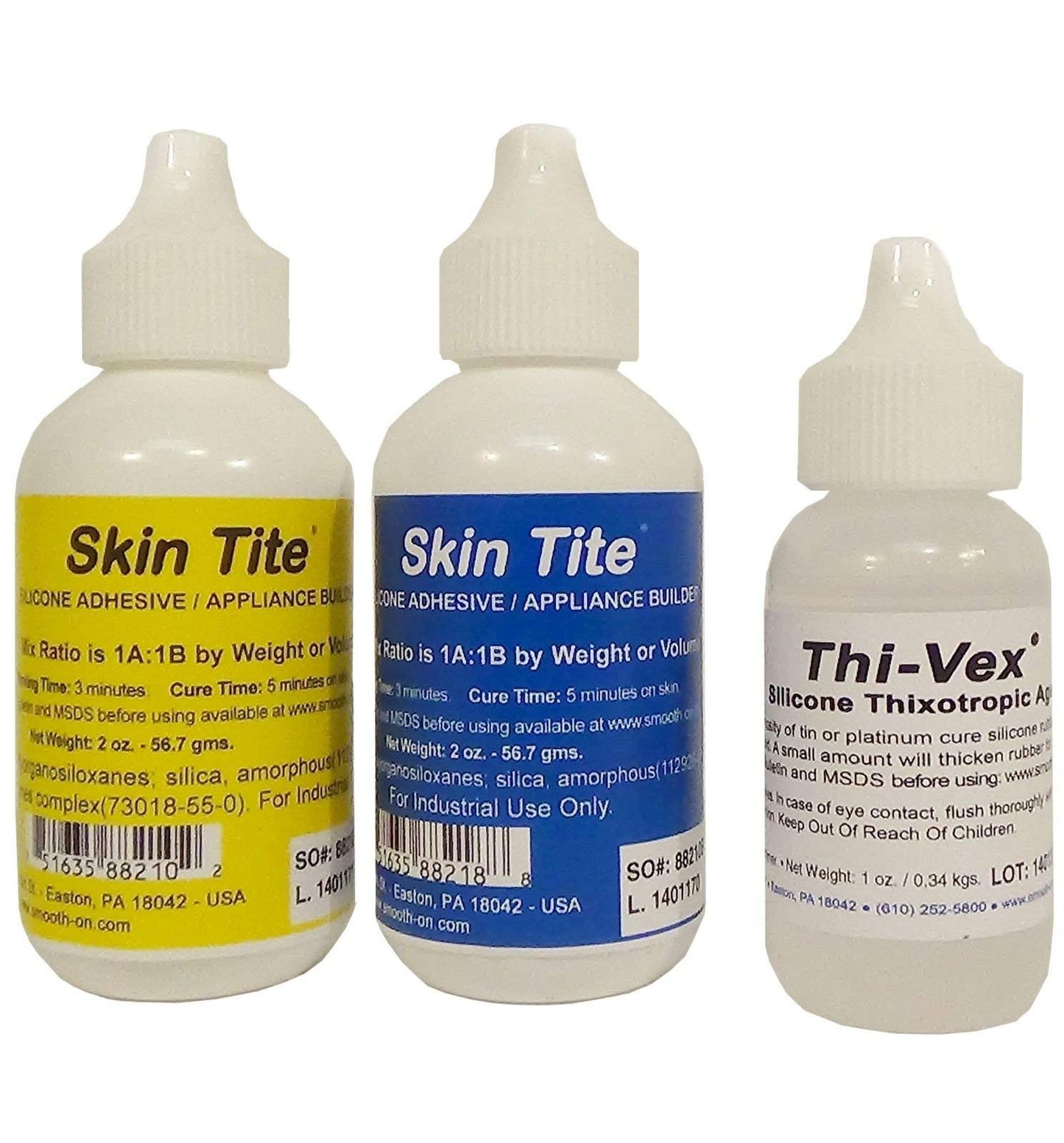Smooth-On Skin Tite 4 Oz and Thivex 1 Oz Kit - Platinum Silicone Adhesive and Prosthetic Appliance Builder - Special Effects Beauty & Personal Care Smooth-On