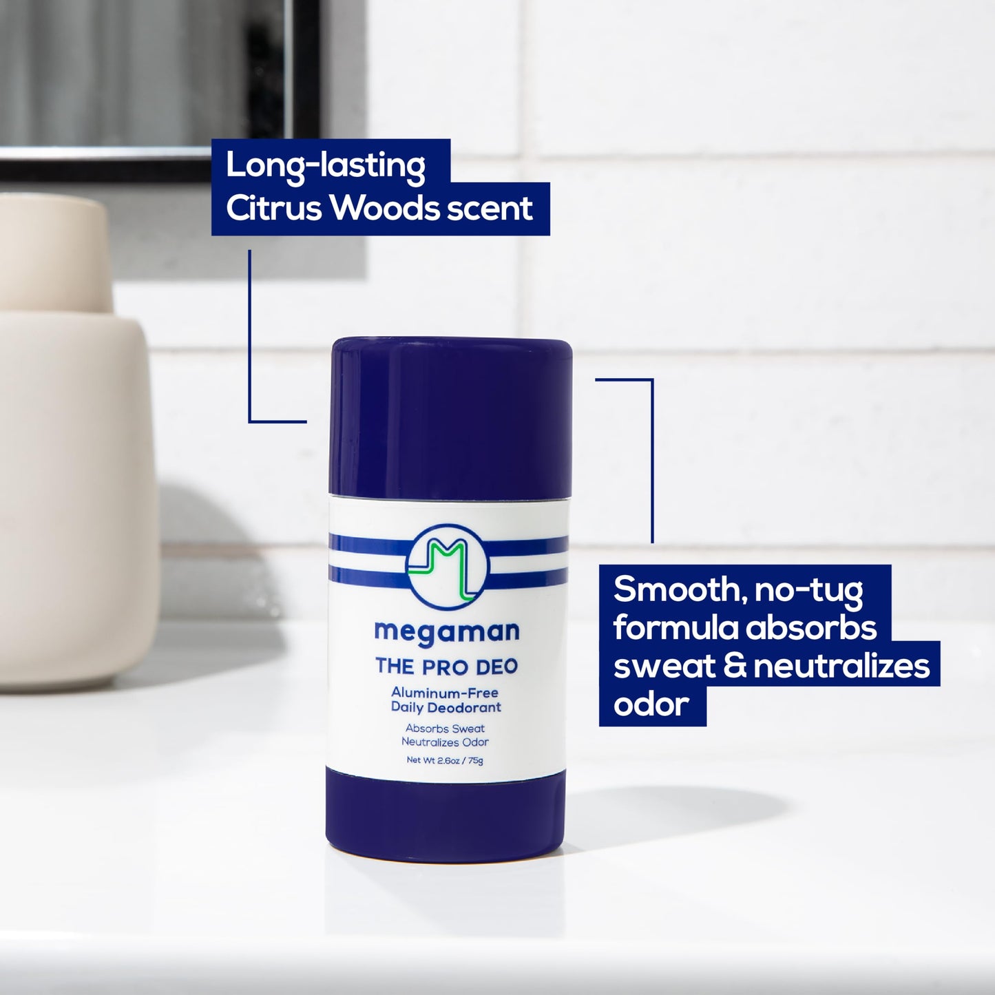 Megaman Pro Deo - Aluminum-Free Deodorant - Long-lasting Citrus Woods Scent - 2.6 oz Beauty and Personal Care Megababe