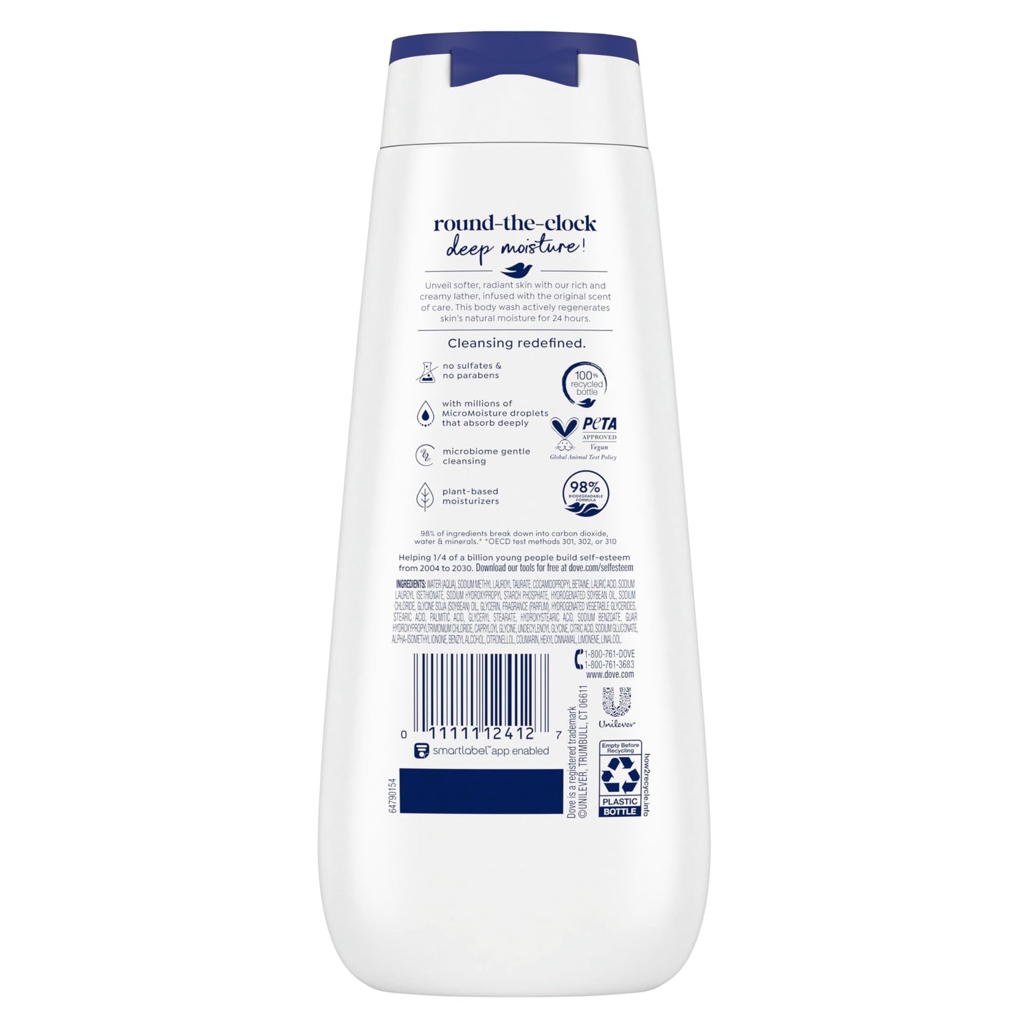 Dove Body Wash Deep Moisture for 24hr Lotion-Soft Skin Moisturizing Skin Cleanser with No Sulfates No Parabens 11 oz Beauty & Personal Care Dove