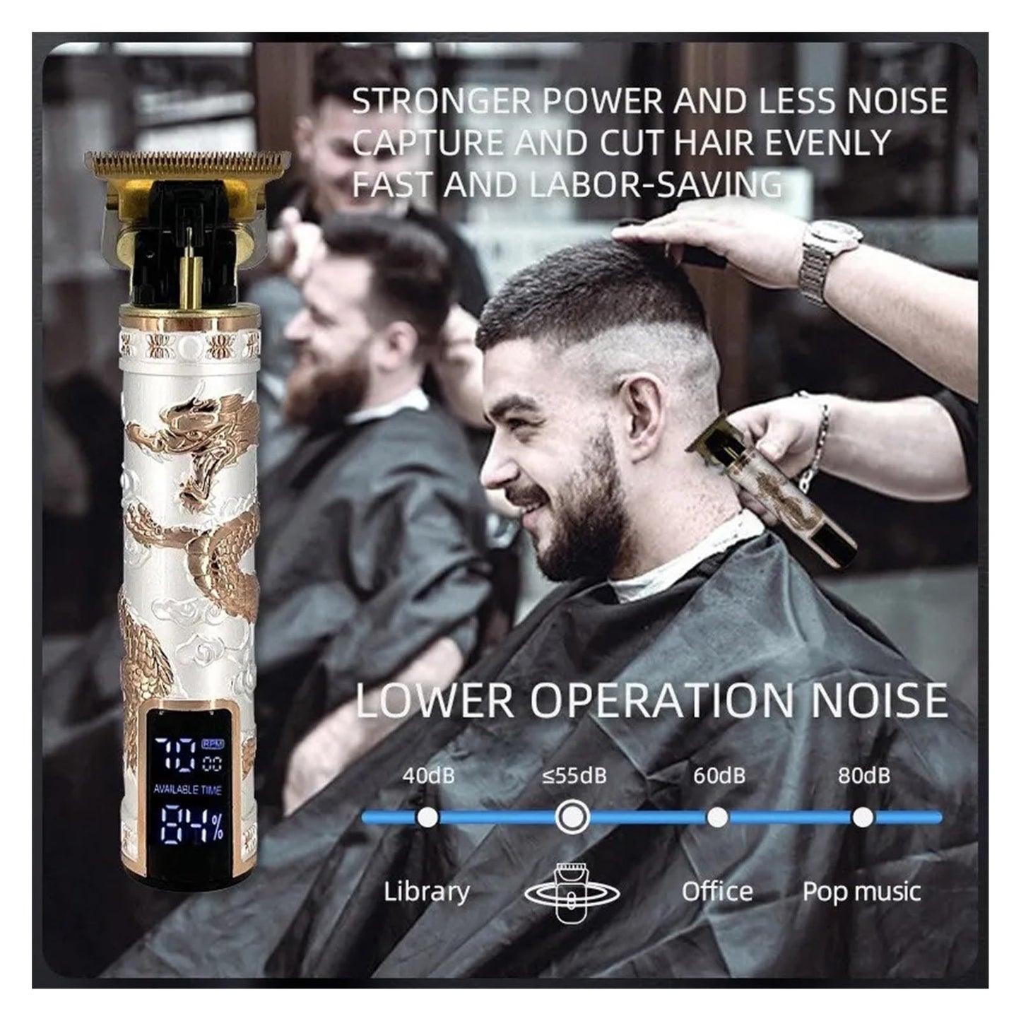 Razors LED Display Engraving Portable Hair Trimmer Waterproof Long Standby Salon and Home Rechargeable Electric Clipper(H78) Beauty and Personal Care EWKYLSEM