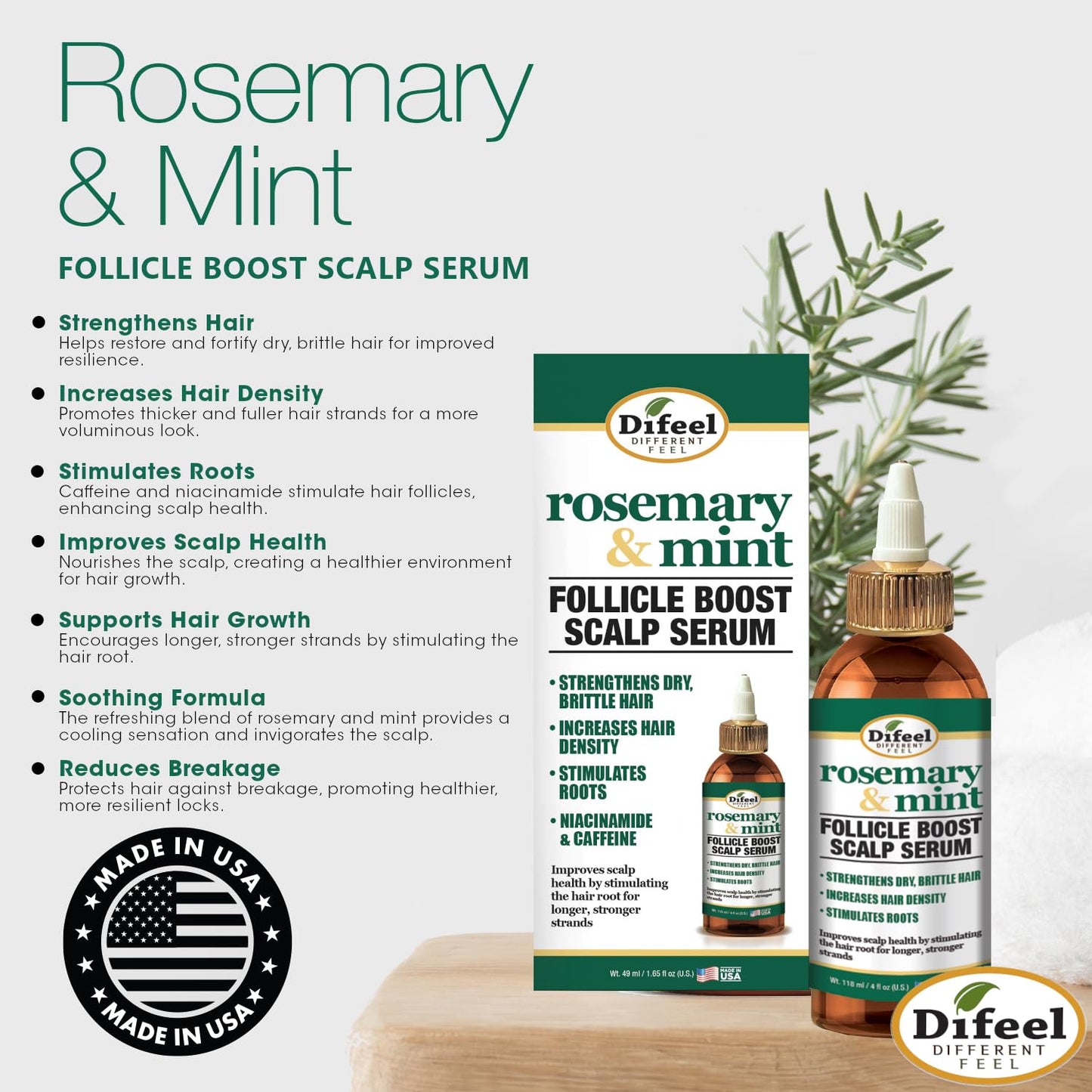 Difeel Rosemary & Mint Follicle Boost Scalp Serum 4 oz. Beauty & Personal Care Difeel