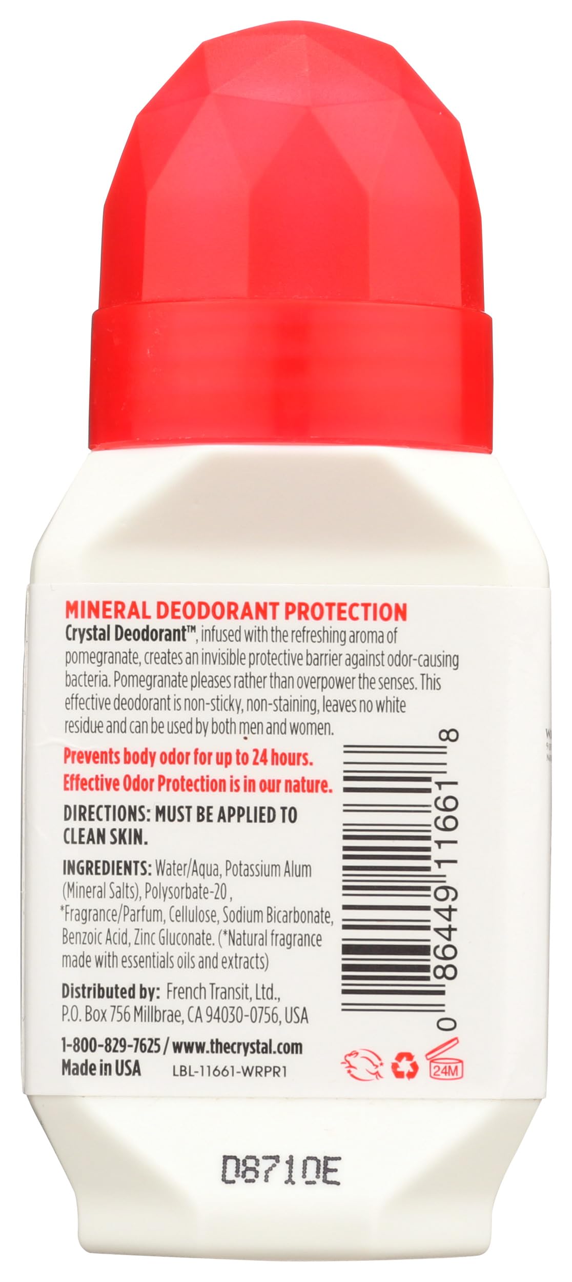 Crystal Body Deodorant Roll-On Pomegranate, 2.25 oz Beauty and Personal Care Crystal