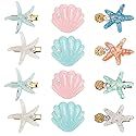 12 Pieces Shell Pearl Starfish Hair Clip Set, Catcan Seashell Hair Clips Starfish Alligator Clips for Women Headwear Styling Tools Accessories Beauty & Personal Care Catcan