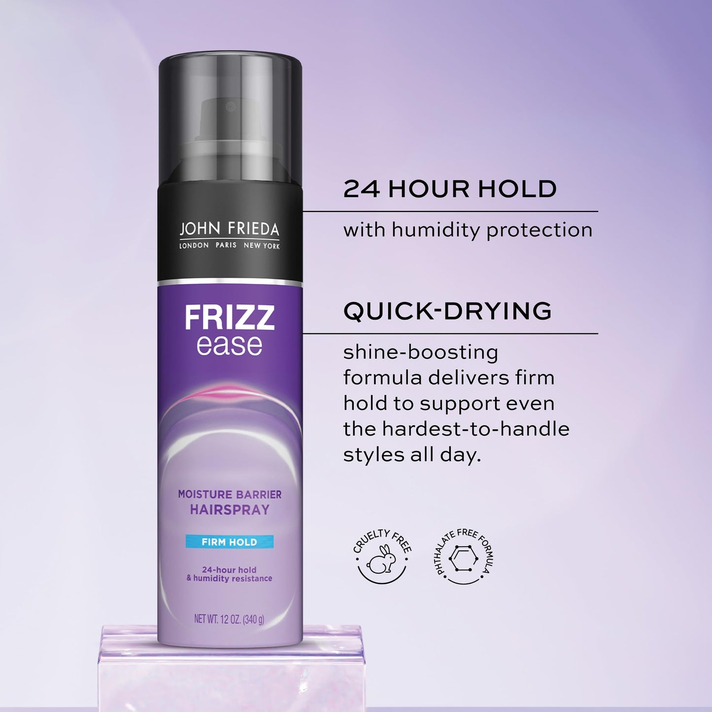 John Frieda Frizz Ease Moisture Barrier Hairspray, Firm Hold Hairspray, Seals Out Moisture, Blocks Frizz, Protects Against Heat, and Keeps Hair Beauty & Personal Care John Frieda