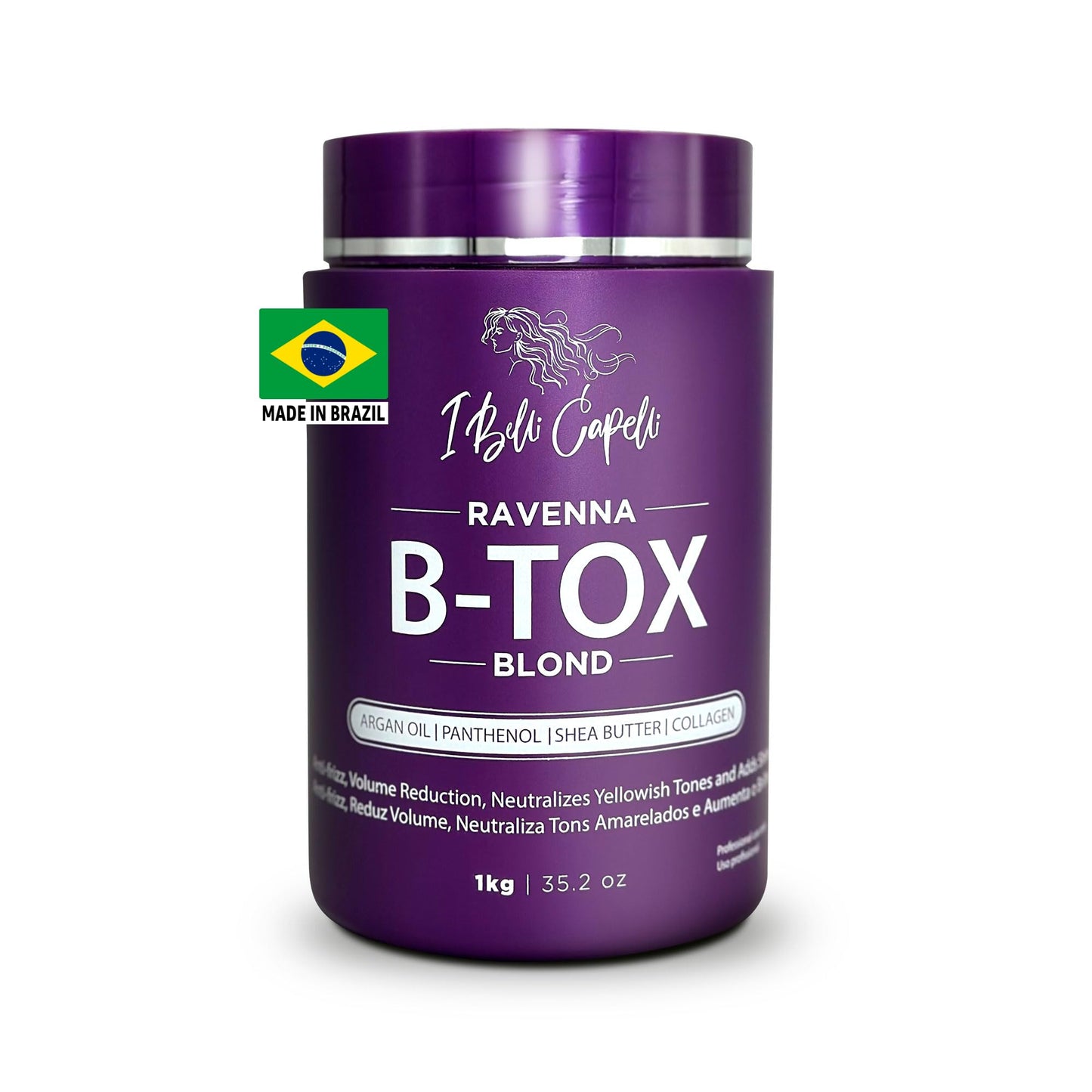 I Belli Capelli Ravenna Hair B-tox Treatment for Blond Hair, 35.2 oz (1kg) - Formaldehyde-Free, Anti-Frizz, Smoothing, Deep Hydrating and Moisturizing Beauty and Personal Care I Belli Capelli