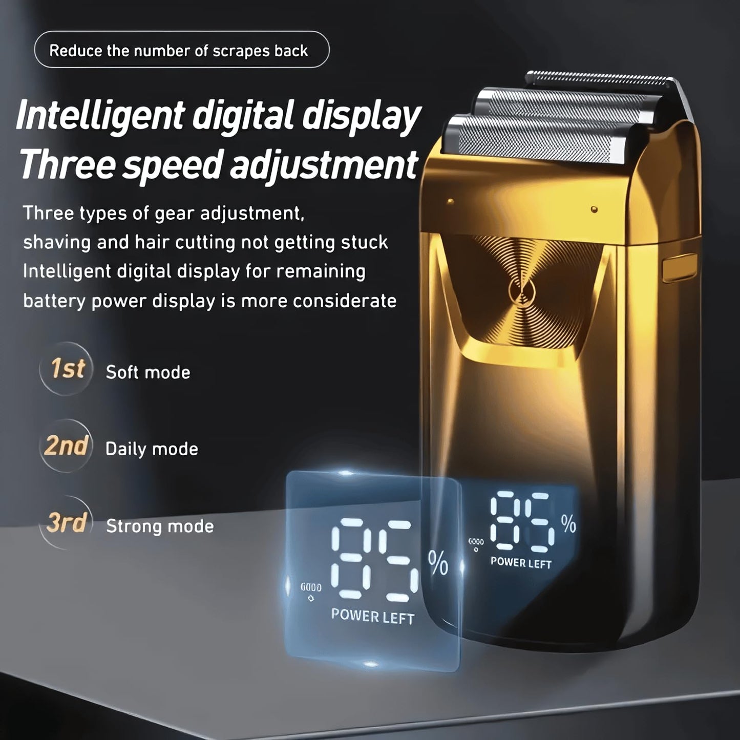 Electric Foil Shaver for Men,Wet Dry Mens Barber Shaver & Trimmer 2 in 1,Professional USB Cordless Rechargeable Razor for Men,LCD Display,Twin Beauty and Personal Care Beleda