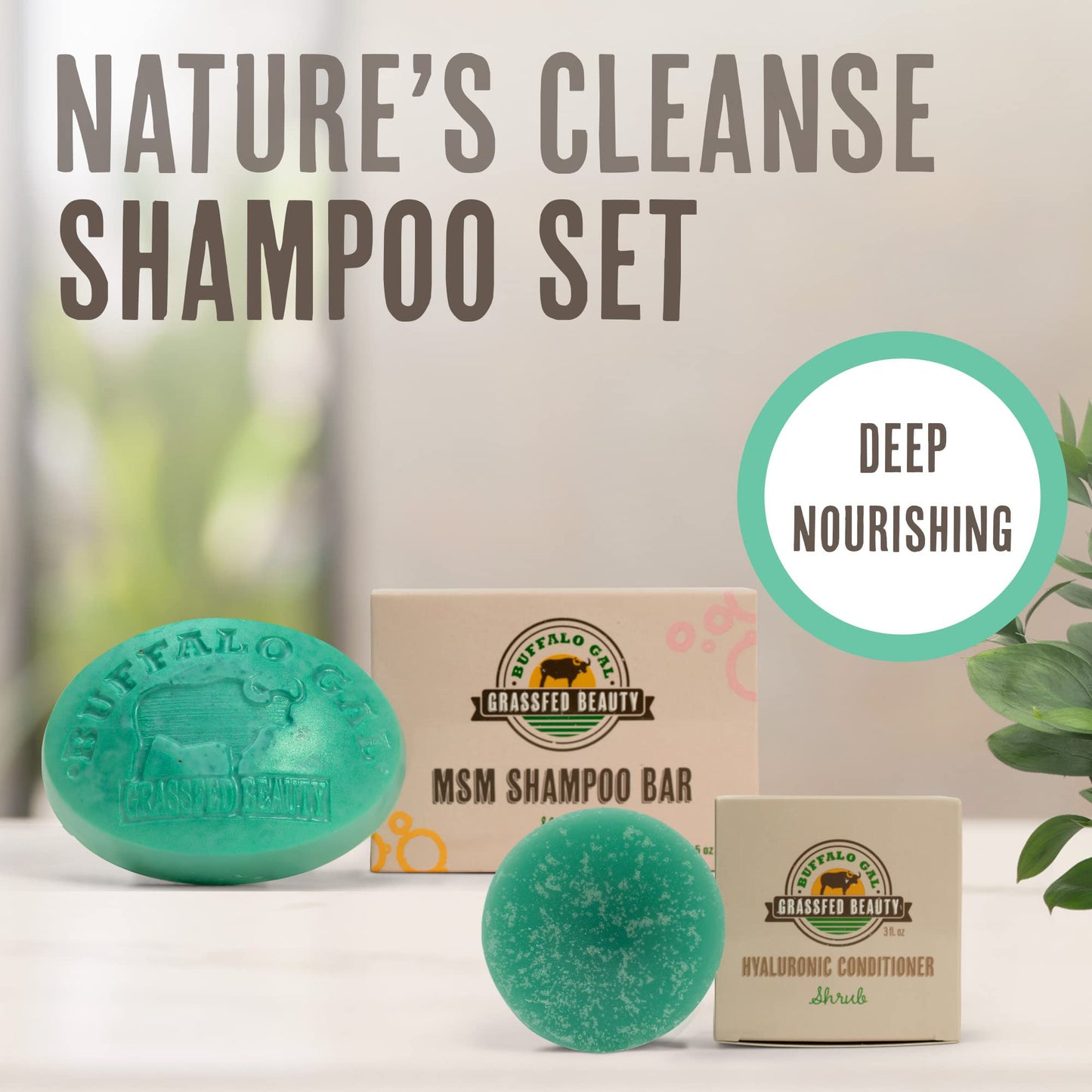 MSM and Tallow Shampoo Bar + Hyaluronic and Tallow Hair Conditioner Bar, Solid Bar Shampoo and Conditioner for Hair Growth, Non-Soap, For All Hair Beauty & Personal Care BUFFALO GAL