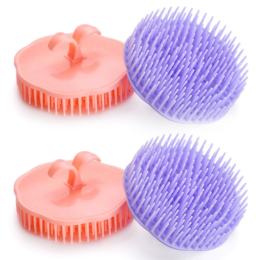 Aroveea Hair Scalp Brush Dandruff Cleaning Brush Shower Scalp Shampoo Brush Scalp Massager Pack of 4 (Orange and Violet) Beauty & Personal Care Aroveea
