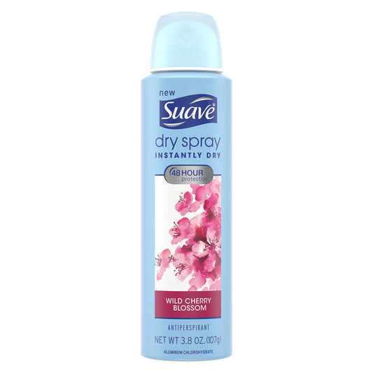 Wild Cherry Blossom Dry Spray Antiperspirant Deodorant Beauty and Personal Care Suave