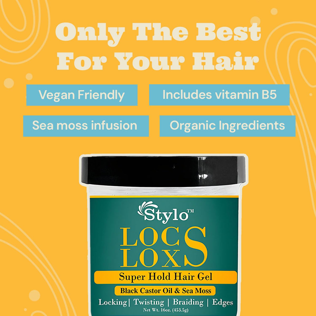 J. AMILA Stylo Locs Gel 16oz - High Hold Braiding & Retwisting Gel for Locs, Dreads & Edges - Infused with Castor Oil & Sea Moss for Strong Hold Beauty & Personal Care J. AMILA