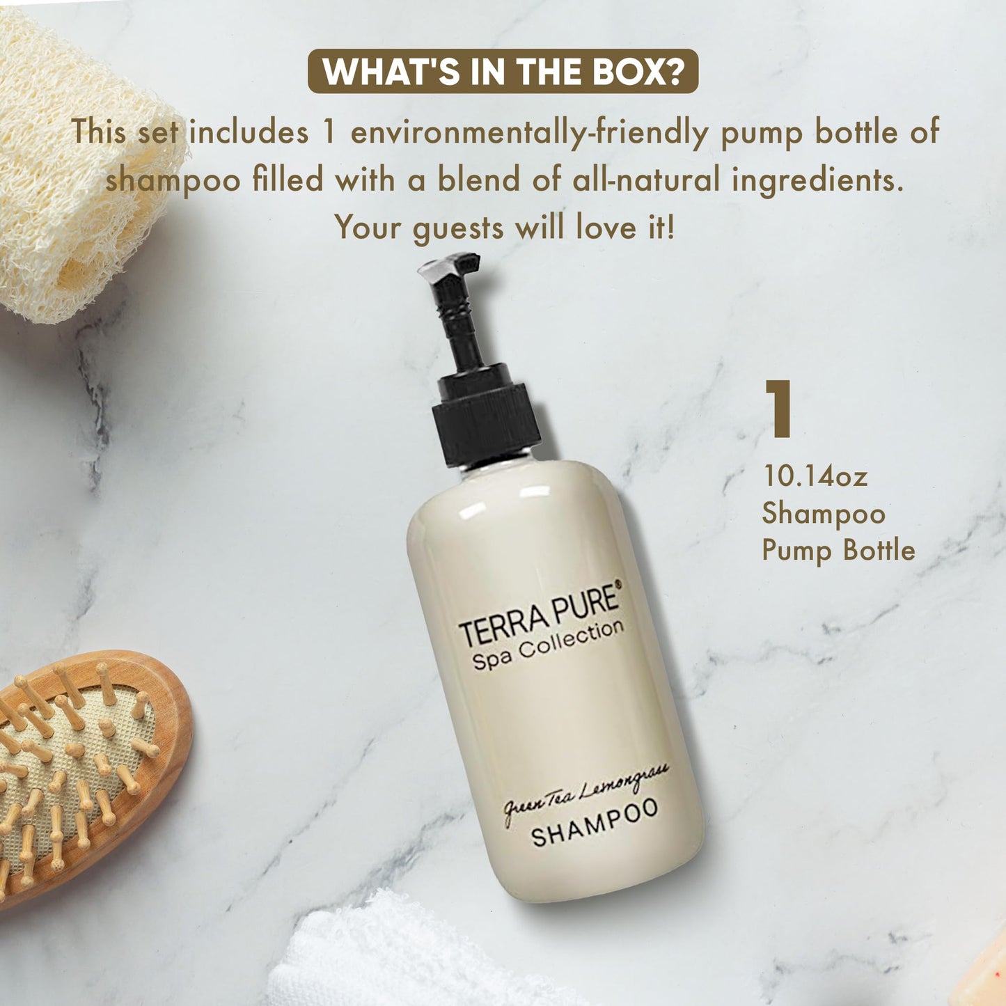 Terra Pure Shampoo | Spa Collection | Hotel Amenities in Pump Bottle | 10.14 oz. / 300 ml (Single Bottle) Beauty & Personal Care Terra Pure