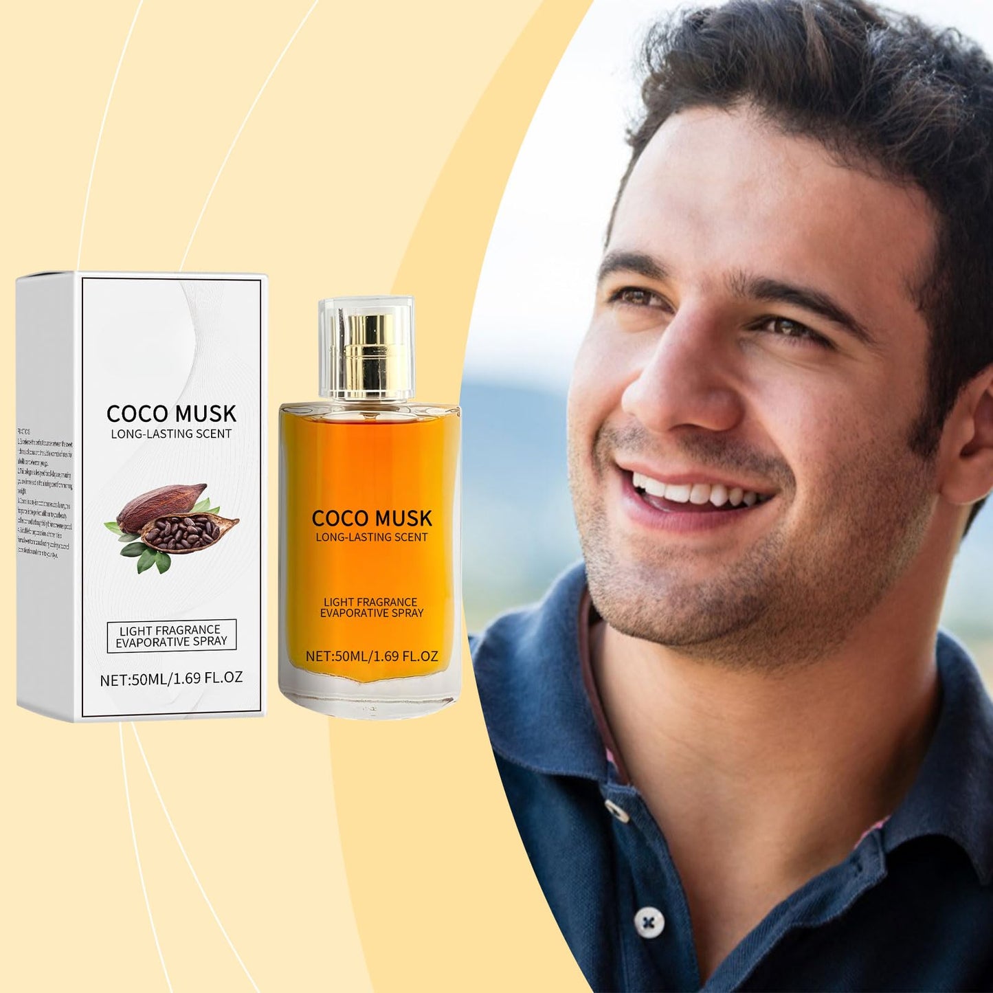 GAOSHUOC Men's Coco Musk Perfume, Warm Scent with Natural Cocoa, Sandalwood & Vanilla, Long Lasting Pheromone Perfume for Work, Parties & Dates Beauty & Personal Care GAOSHUOC