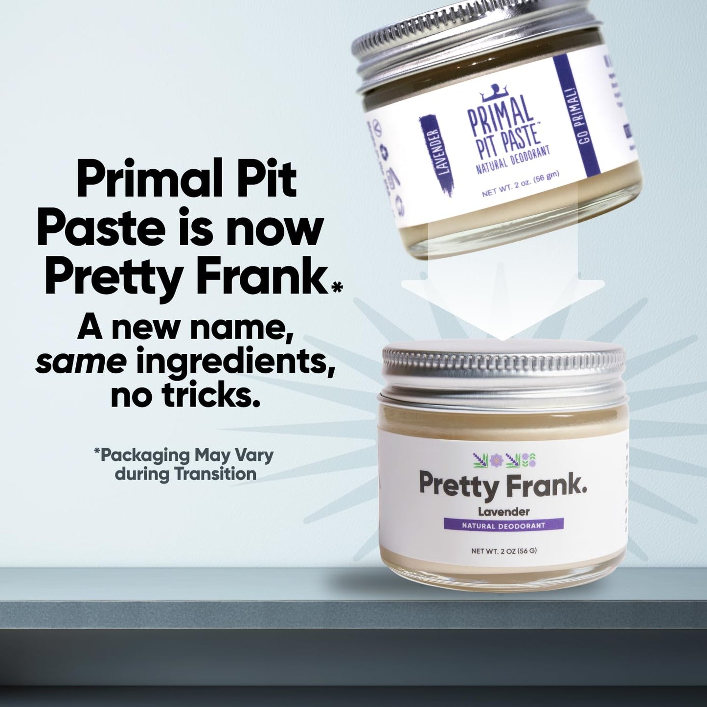 Pretty Frank Lavender Aluminum-Free Deodorant Paste (Formerly Primal Pit Paste) - Sensitive Skin, Long-Lasting Odor Control for Women & Men - Organic Beauty and Personal Care PRETTY FRANK