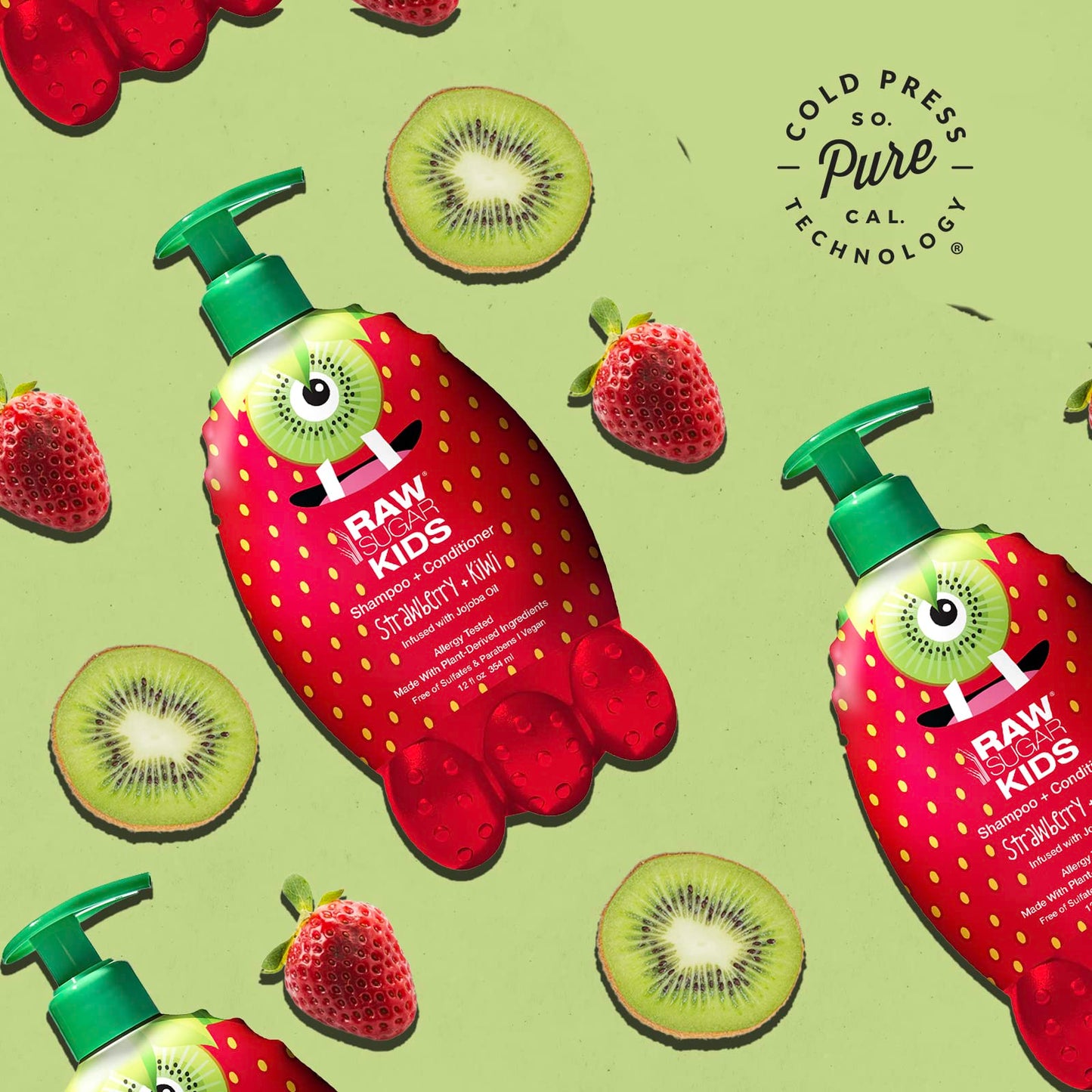 Kids' 2-in-1 Shampoo + Conditioner | Strawberry + Kiwi | 12 fl oz Beauty & Personal Care RAW SUGAR