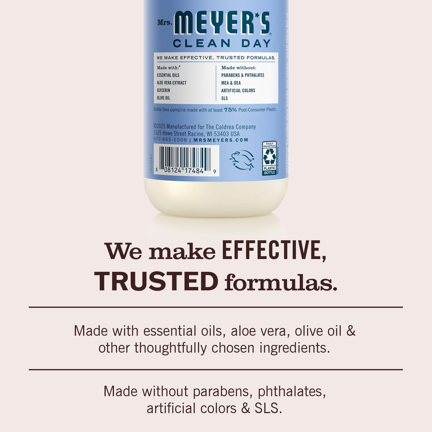 Mrs. Meyers Clean Day Liquid Hand Soap Hard 12.5 Oz Bluebell Scent Pump Dispenser Beauty & Personal Care Mrs. MEYER'S