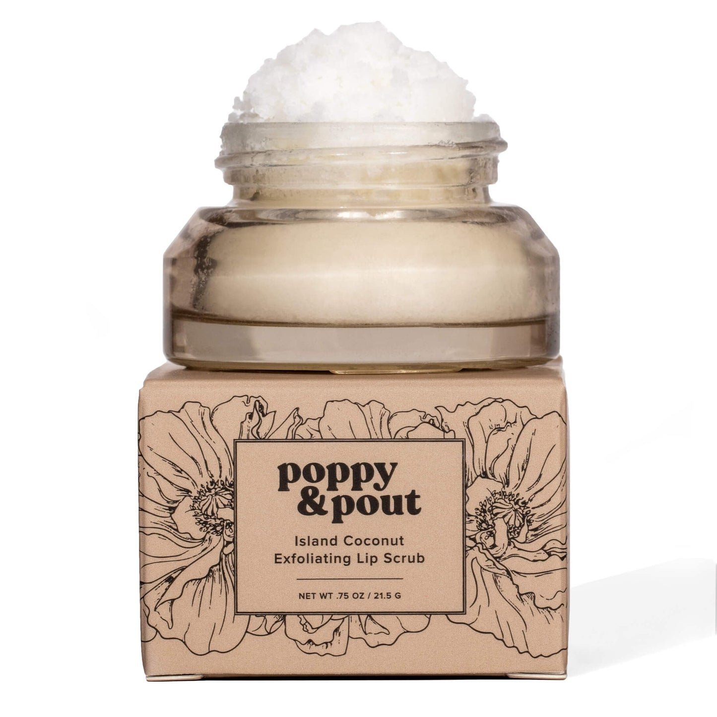 Poppy & Pout Natural Lip Scrub, Moisturizing Sugar Scrub for Dry Lips, Lip Scrubber Exfoliator with Essential Oils Smooths and Hydrates Lips, In Beauty and Personal Care Poppy & Pout